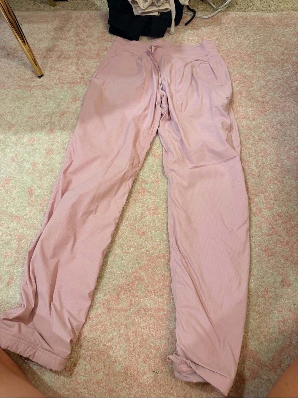 Light Pink Drawstring Track Pants lululemon dance studio jogger